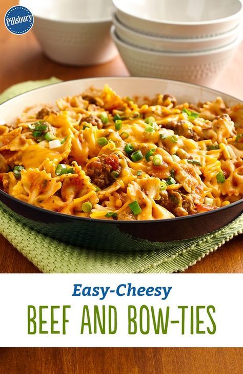 Bow Tie Pasta Recipe, Easy Cheap Dinner Recipes, Beef Pasta Recipes, Bow Tie Pasta, Vegetarian Recipes Dinner Healthy, One Dish Dinners, Bowtie Pasta, Easy Cheesy, Interesting Food