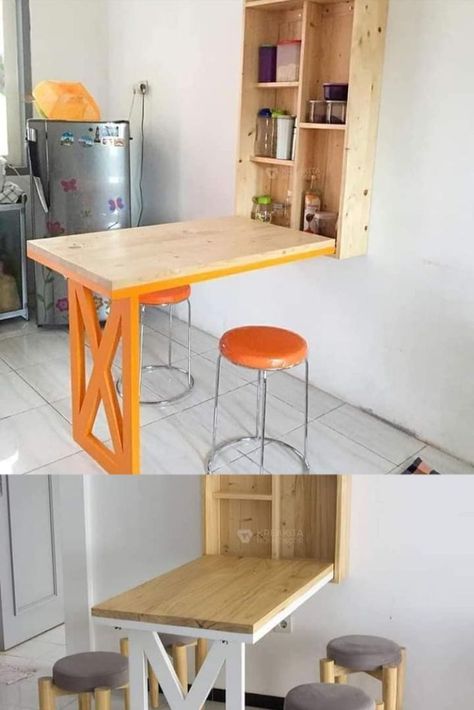 Home Decor Wall Mounted Dining Table Innovative Ideas Small Folding Work Table, Diy Tiny Dining Table, Caravan Folding Table Ideas, Drop Down Dining Table, Retractable Table Kitchen, Tiny Home Kitchen Table Ideas, Tiny Home Kitchen Table, Tiny Home Folding Table, Pop Up Dining Table