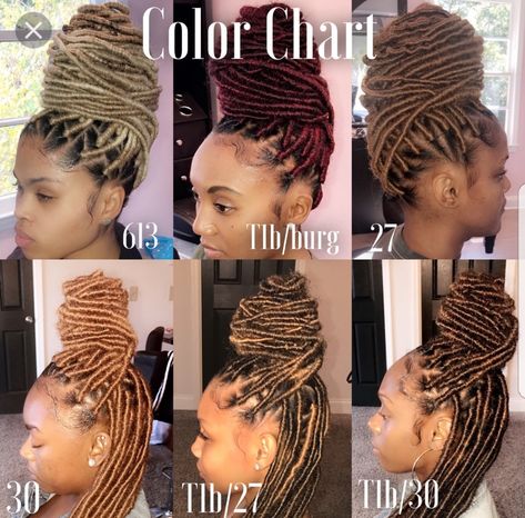 follow me @maravillosopaee for some fire pinns ❤️ , give me my credit and mention me ! message me if you have any ideas on new boards 😊 love y’all Weave Color Chart, Two Color Soft Locs, Ombre Soft Locs Black Women, Color Soft Locs Black Women, Medium Soft Locs With Color, Braiding Hair Color Chart, Soft Locs With Color Blonde And Black, Faux Locs Color Ideas, Dreads Black Women