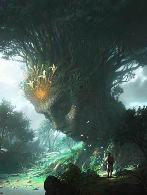 Creature Fantasy, Istoria Artei, Giant Tree, Fantasy Setting, Fantasy Places, Comics Art, Fantasy Concept Art, Arte Fantasy, 판타지 아트