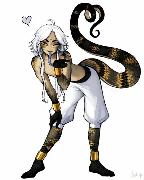 Monster Boy, Snake Girl, Monster Characters, Fantasy Creatures Art, Mythical Creatures Art, Cute Monsters, Creature Concept Art, A Snake, Arte Fantasy