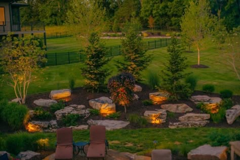 Landscaping Berm Ideas, Building A Berm, Corner Lot Landscaping Ideas, Corner Lot Landscaping, Colorado Landscaping, Evergreen Landscape, Landscaping On A Hill, Privacy Landscaping, Landscaping With Boulders