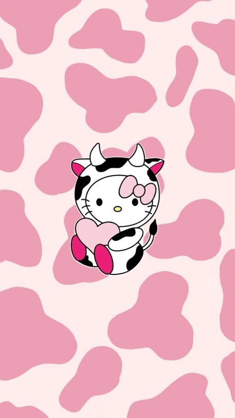 Cow print ~ pink ~ hello kitty- Hello Kitty, aesthetic  ~ hello Kitty wallpaper ~ hello Kitty ~ hello Kitty profile picture ~ Hello Kitty Cow, Bible Wallpaper, Pink Wallpaper Hello Kitty, Cat Profile, Kitty Drawing, Hello Kitty Backgrounds, Hello Kitty Drawing, Hello Kitty Iphone Wallpaper, Hello Kitty Friends