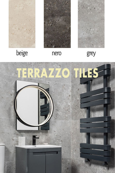 Upgrade your bathroom with beautiful and durable terrazzo effect tiles. Affordable luxury that transforms any space. Types Of Flooring Materials, Terrazzo Tiles, Flooring Materials, Types Of Flooring, Tile Samples, Affordable Luxury, Luxury Bathroom, Dublin, Tile