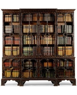 Breakfront Bookcase, Library Bookshelves, Glazed Doors, Library Bookcase, Dream Library, Beautiful Library, English Furniture, Home Libraries, Ancient Architecture