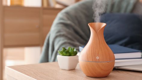 The Best Desk Humidifiers That You Can Buy on Amazon | StyleCaster Desk Humidifier, Best Oil Diffuser, Small Humidifier, Tiny Desk, Tiny Desks, Desk Plants, Cool Mist Humidifier, Humidifiers, Best Desk