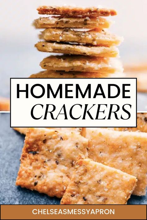 We’re obsessed with these Homemade Crackers made with Parmesan cheese and Italian seasoning. Making crackers from scratch may seem excessive or intimidating, but we’ve simplified the process and are delivering a drool-worthy recipe. Once you try it, you won’t forget it! #snack #best #quick #easy #simple #homemade #crackers Recipe For Crackers, Home Made Crackers Recipes, Easy Cracker Recipe, Homemade Club Crackers, Cracker Recipes Homemade, Cracker Homemade, Breakfast Crackers, Cheese Crackers Homemade, Simple Cracker Recipe