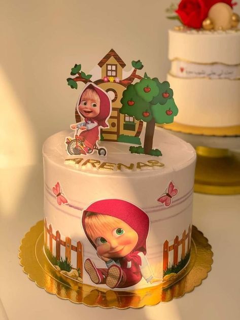 Masha Theme Cake, Masha And The Bear Cake, Masha Cake, Masha Bear, Food Coloring Mixing Chart, Birthday Cake Clip Art, Chocolate Cake Recipe Moist, Bear Cake Topper, Mickey Mouse Pictures