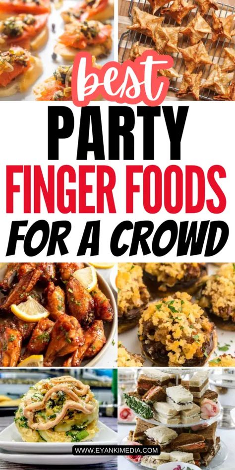 Looking for the best party finger foods for a crowd? These delicious and easy-to-make party finger foods are perfect for any gathering, whether it’s a casual get-together or a big celebration like birthday. From bite sized snacks to savory party appetizers, these finger food ideas for a party are crowd pleasers and sure to impress your guests! #PartyFingerFoods #EasyFingerFoods #PartyAppetizers #CrowdPleasingRecipes via @eyankimedia Ordevers Food, Appetizer To Take To A Party, Food For 40th Birthday Party, Food To Share Party, Snack Foods For Kids Birthday Party, Meat Party Food, Finger Food Kids Party, Easy Birthday Party Food For A Crowd, Great Appetizers For A Party