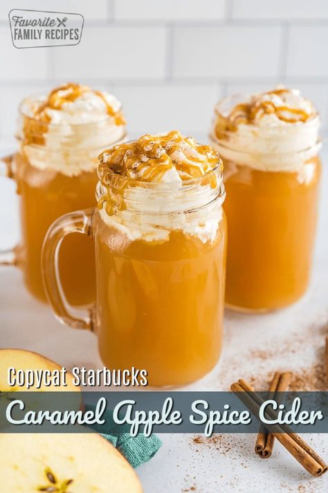 Starbucks Apple Cider, Starbucks Caramel Apple Spice, Hot Apple Juice, Healthy Caramel Apple, Warm Drinks Recipes, Hot Spiced Cider, Hot Chocolate Maker, Apple Cider Drink, Caramel Apple Spice