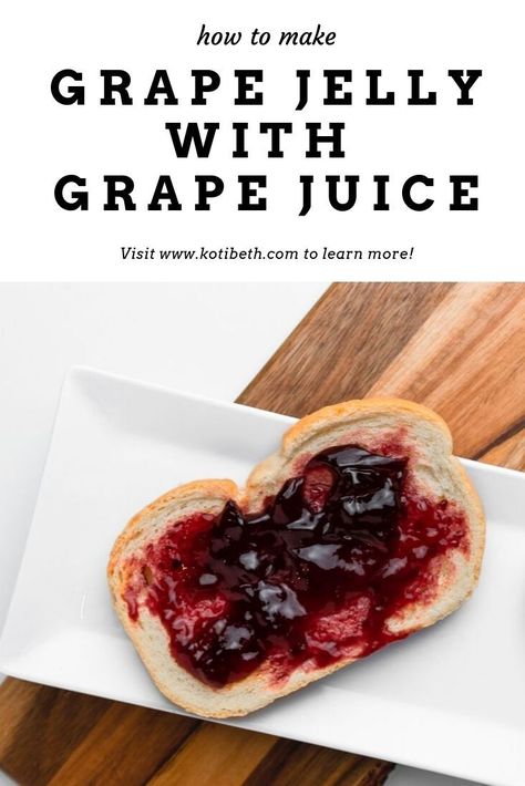 Homemade Grape Jelly From Juice, Grape Freezer Jelly, Grape Juice Jelly Recipe, Freezer Grape Jelly Recipe, Jelly Made From Bottled Juice, Grape Jelly From Bottled Juice, Best Grape Jelly Recipe, Small Batch Grape Jelly, Grape Jelly From Juice