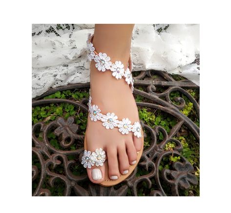 Sandals For Bride, Wedding Flats For Bride, Wedding Sandals For Bride, Bride Sandals, Sandals Wedding, Lace Sandals, Jeweled Shoes, White Leather Sandals, Leather Sandals Handmade