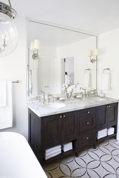 L Vanity Bathroom, L Shape Vanity Bathroom, L Shaped Vanity Bathroom, Bathroom Mirror With Sconces, L Shaped Bathroom Vanity, L Shaped Vanity, Makeup Corner, L Shaped Bathroom, Master Bath Mirror