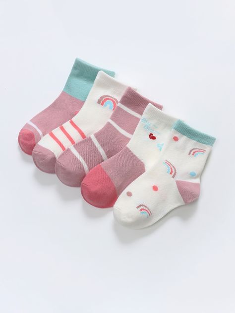 Baby Socks Design, Fun Socks For Kids, Baby Girl Long Socks, Fun Kid Socks, Aesthetic Socks, Puppy Room, Toddler Socks, Girls Stripes, Girls Socks