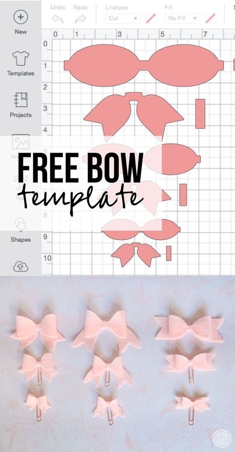 FREE Bow Template Free Bow Template, Cricut Hair Bows, Cricut Bows, Recycle Craft Projects, Diy Leather Bows, Bow Template, Projets Cricut, Paper Bow, Felt Bows