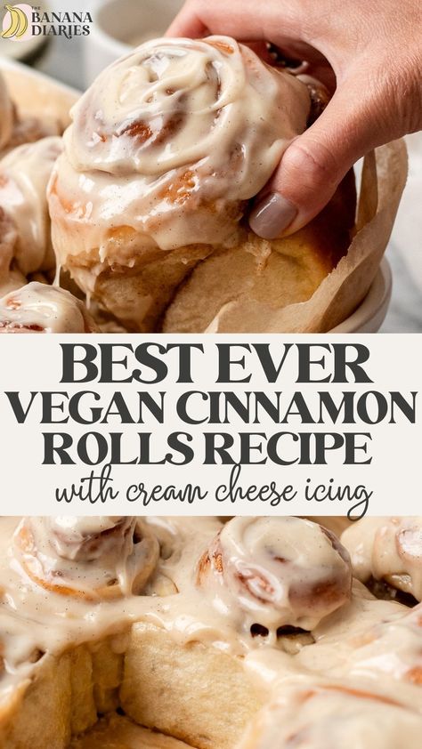 Cinnamon Rolls Overnight, Dairy Free Cinnamon Rolls, The Best Cinnamon Rolls, Vegan Cinnamon Rolls, Vegan Baking Recipes, Best Cinnamon Rolls, Cinnamon Rolls Homemade, Cream Cheese Recipes, Vegan Pumpkin