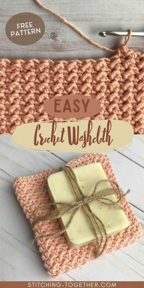 Discover the joy of creating with our free crochet washcloth pattern! Perfect for  beginners and seasoned crafters alike, this easy-to-follow pattern creates  beautifully textured washcloths ideal for gifting or adding a personal touch to your home. Bathroom Crochet Patterns Free, Simple Crochet Washcloth Free Pattern, Easy Crochet Projects Beginner, Crocheted Washcloth Pattern Free, Free Washcloth Crochet Patterns, Bedrest Activities, Crocheted Dishcloth Patterns, Crochet Burp Cloth Pattern Free, Free Crochet Washcloth Pattern