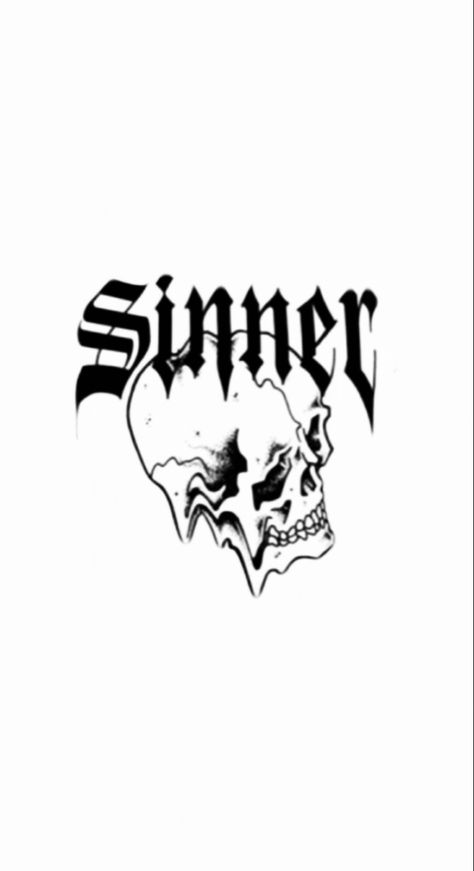 Junior H Tattoos, Sinner Tattoo Design, Sinner Tattoo, H Tattoo, Basic Tattoos, Junior H, Meaningful Drawings, Skull Drawing, Tattoo Design Drawings