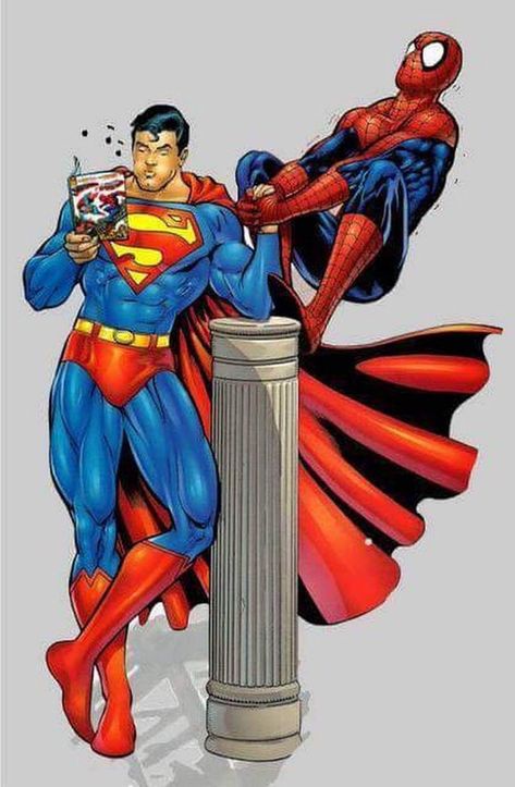 #KevinMaguire #AlGordon #Superman #ClarkKent #KalEl #JusticeLeague #JL #Krypton #ManofSteel #DailyPlanet #Smallville #Metropolis #LastSonofKrypton #SpiderMan #Avengers #PeterParker #DailyBugle #WebSlinger #NewYorkCity Spiderman Vs Superman, Dc Comics Vs Marvel, Superman Spiderman, Marvel And Dc Crossover, Superman Gifts, Superman Artwork, Superman And Spiderman, Superman Art, Superman Comic