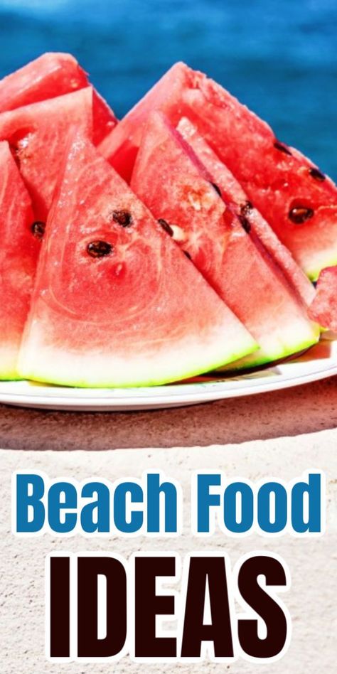 Are you thinking of taking your family to the beach? If so, then you need this great list of beach snack food ideas! Being at the beach can make you very hungry but we've got you covered. Make sure that you pack some of these yummy foods to take on your next beach trip! #beach #food #snacks #lunch #recipes Beach Food Ideas, Beach Foods, Lake Snacks, Beach Day Food, Beach Picnic Foods, Beach Party Food, Beach Snacks, Beach Food, Beach Dinner