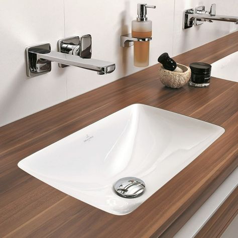 Villeroy & Boch Loop & Friends Rectangle Undercounter Washbasin | Bathrooms Direct Yorkshire Undercounter Washbasin, Marlborough Man, Bathroom Functional, Ideas For A Small Bathroom, Undercounter Sink, Bathroom Storage Solutions, Butler Sink, Inset Basin, Perfect Bathroom