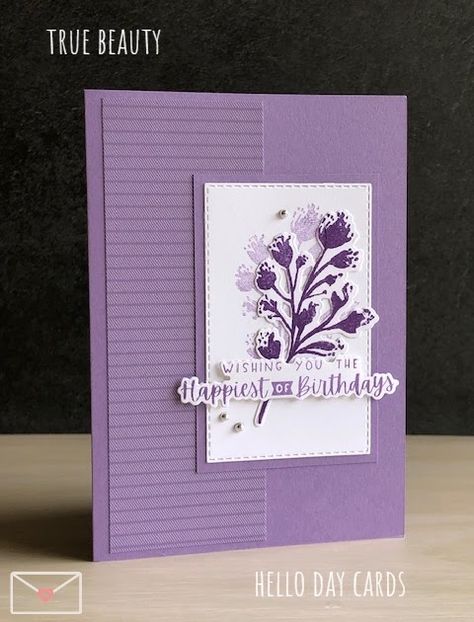 Stampin Up True Beauty, Card Making Ideas For Beginners, Monochromatic Cards, Nature Card, Beauty Bundle, Floral Image, Die Cut Cards, Card Making Techniques, Creative Cards