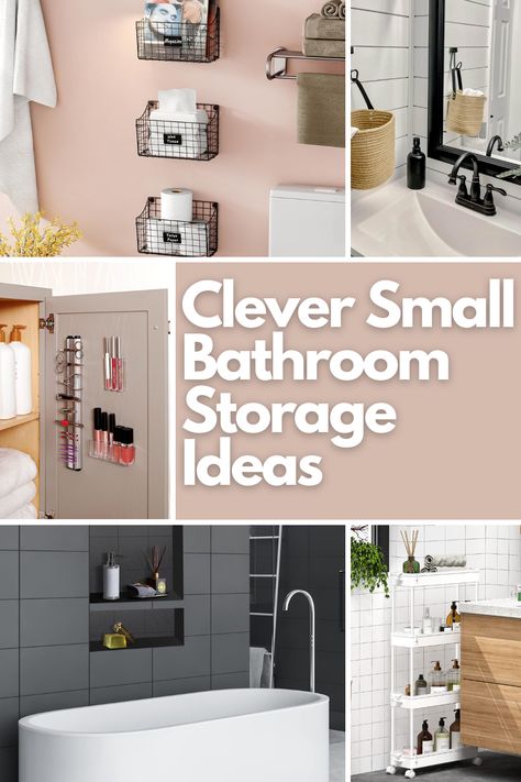 Tiny bathroom? No problem! These 22 genius storage ideas will help you banish clutter and create a functional, stylish space. From over-the-toilet storage to magnetic strips and rolling carts, these solutions maximize every inch of space—even for renters. Transform your bathroom with floating shelves, built-in niches, and clever organizers that make small spaces feel spacious and chic. Say goodbye to chaos and hello to organization! Storage Tiny Bathroom, Bathroom Storage Cart Ideas, Bathroom Storage Between Studs, Small Bathroom Lots Of Storage, Small Bathroom Wall Cabinet Ideas, Tiny Home Bathroom Storage, Toilet Paper Storage Ideas Small Spaces, Small Shower Storage Ideas, Bathroom With Floating Shelves