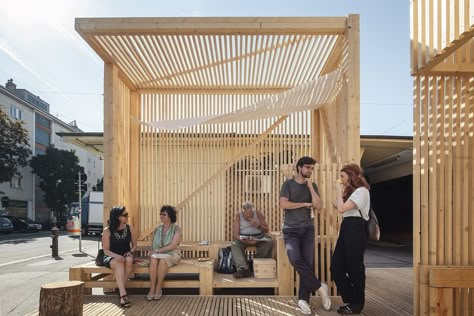 Student Design, Pavilion Architecture, Build Projects, Timber Structure, Wooden Structure, Urban Furniture, Shade Structure, Good Student, Street Furniture