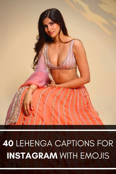 40 Lehenga Captions for Instagram with Emojis Dazzle in Desi! ✨ Elevate your ethnic glam with these 40 stunning Lehenga captions for Instagram that are as vibrant as your outfit. From traditional vibes to modern chic, find the perfect words to accompany your Lehenga look. 💃 Click, select, and slay! 🌟 Lengha Quotes For Instagram, Lehenga Instagram Caption, Caption For Lehnga Picture, Ghagra Captions For Instagram, Caption For Lengha Pic, Lengha Captions For Instagram, Desi Wedding Captions, Caption For Lehenga Pictures, Lehnga Caption For Instagram