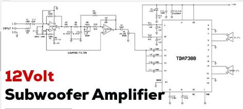 12V Power Amplifier Subwoofer using TDA7388 IC - Electronic Circuit Subwoofer Box Design, Speaker Plans, Circuit Board Design, Power Supply Circuit, Electrical Circuit Diagram, Subwoofer Amplifier, Subwoofer Enclosure, Electric Circuit, Powered Subwoofer