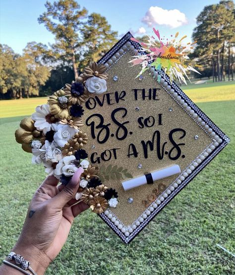 Boujee Graduation Cap, Graduation Cap Designs Black Women, Graduation Cap Designs Grandma, Pretty Educated And Graduated Cap, Black Excellence Graduation Cap, Rhinestone Graduation Cap, Disney College Program Graduation Cap, High School Graduation Pictures, Graduation Art