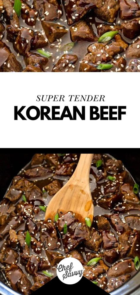 Korean Beef Slow Cooker Recipe, Korean Beef Crockpot Recipes, Korean Beef Sauce, Teriyaki Chuck Roast, Slow Cooker Beef Chunks, Korean Beef Bbq Recipe, Chinese Beef And Rice Recipes, Korean Beef And Noodles, Korean Beef And Broccoli Stir Fry