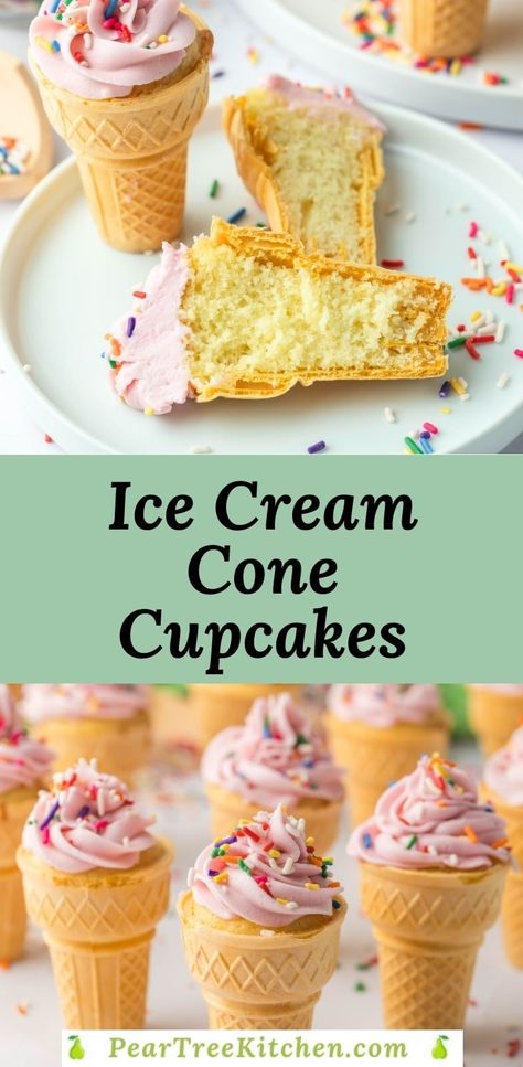 Ready to make cupcakes even more fun? Try baking them right inside ice cream cones! It's super easy, looks totally adorable, and is the perfect treat for parties or just a special dessert at home. Cupcakes In Ice Cream Cones How To Make, Cupcakes Made In Ice Cream Cones, Cake In Cones Ice Cream Cupcakes, Cupcakes In Cones, Cupcake With Ice Cream Cone, Cone Cupcakes Ideas, Cake In Cones, Pumpkin Ice Cream Cone Cupcakes, Cupcakes Ice Cream Cone