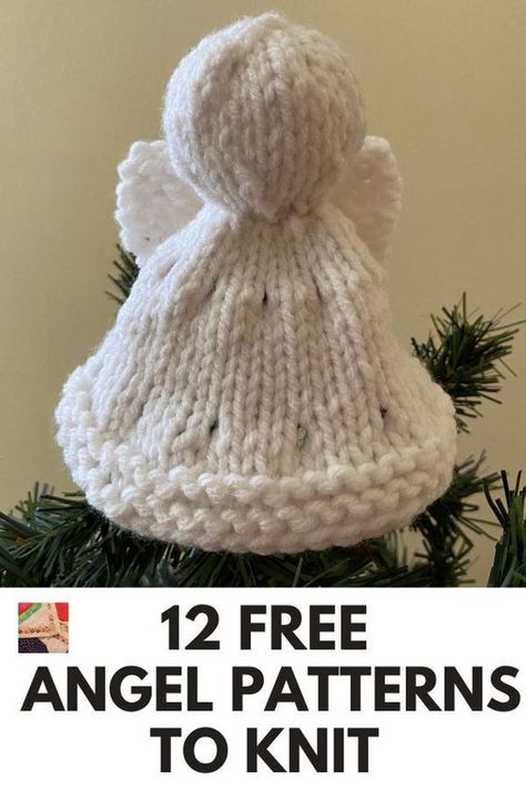 Knitted Nativity Pattern Free, Free Patterns For Christmas Ornaments, Knitted Angels Free Pattern, Knit Animal Patterns Free, Crochet Angels Free Pattern, Knitted Angels, Angel Crochet Pattern Free, Xmas Knitting, Christmas Toy Knitting Patterns