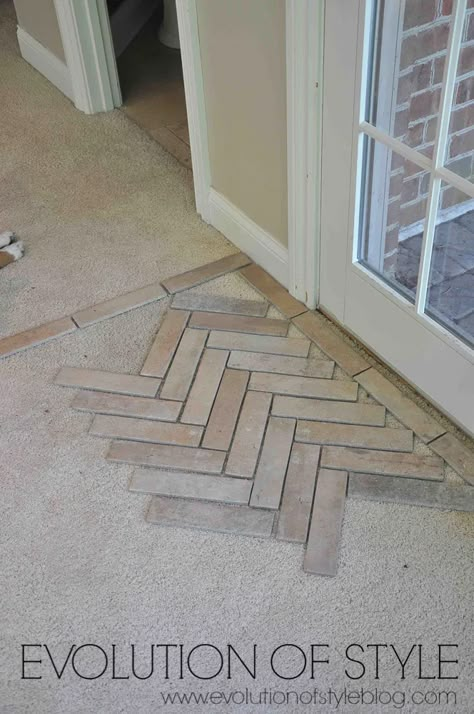 English Country Flooring, Mosaic Tile Floor Entrance, Mud Room Floors, Timeless Tile Flooring, Modern Kitchen Floor Tiles, Entrance Flooring Ideas, Brick Floor Tile, Tile Floor Ideas, Modern Kitchen Floor