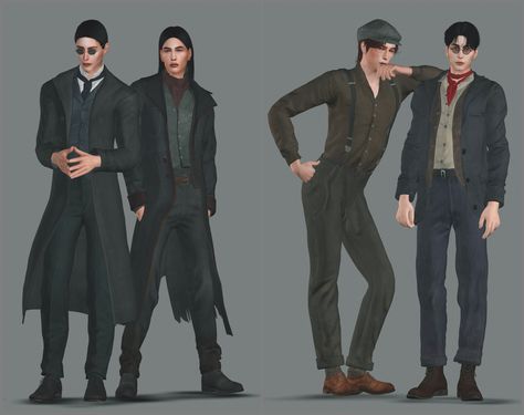 Men's clothing set from Vampyr | plazasims on Patreon Victorian Clothing Male, Victorian Outfit Men, Mens Victorian Fashion, Victorian Male, Sims 4 Men Clothing, Sims 4 Decades Challenge, Decades Fashion, Sims 4 Male Clothes, Victorian Men