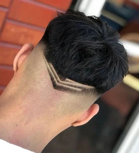 Custom Design with Mid V-Fade Cut - Stylish and Modern Fade Haircut Styles V Shaped Haircut, Mens Twists Hairstyles, Hair Designs For Men, V Shape Hair, Color Block Hair, Drop Fade Haircut, Men Haircut Curly Hair, Mens Hairstyles Thick Hair, Men Hair Color