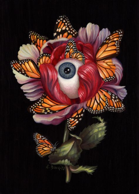 Leegan Koo + Emma Black @ Copro Gallery – Beautiful Bizarre Magazine Surealism Art, Art Surrealism, Paint Flowers, Flowers Painted, Painting Nature, Image Painting, All Day Everyday, Surrealism Painting, Lowbrow Art