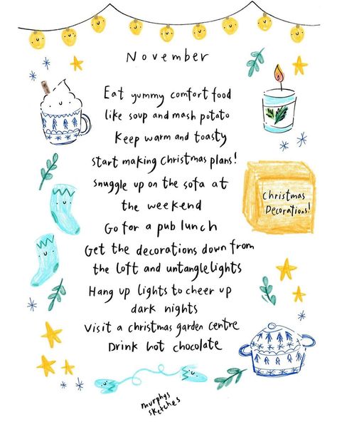 November here we go ✨ I’m looking forward to I’m a celeb and a Christmas garden centre trip, how about you?! (The first illustration is… | Instagram Send Me Pics, Eating At Night, Yummy Comfort Food, Christmas Garden, Garden Centre, Easter Chocolate, Christmas Chocolate, Bunch Of Flowers, Wholesome Food