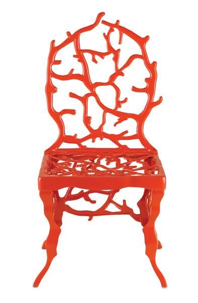 Corail Accent Red Chair - Marjorie Skouras Coral Chair, Red Chair, Red Design, Furniture Outdoor, Burke Decor, Take A Seat, Unique Furniture, Patio Chairs, Accent Chair