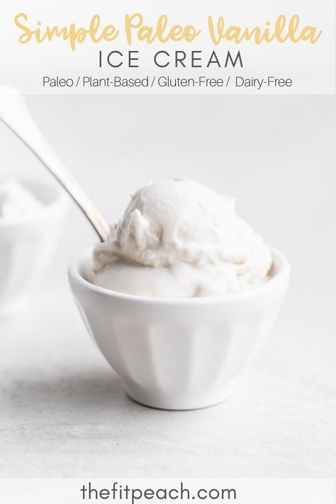 Easy Vanilla Ice Cream, Dairy Free Vanilla Ice Cream, Cool Ice Cream, Paleo Ice Cream, Simple Paleo, Vanilla Ice Cream Recipe, Frozen Hot Chocolate, Dairy Free Ice Cream, Ice Cream Ingredients