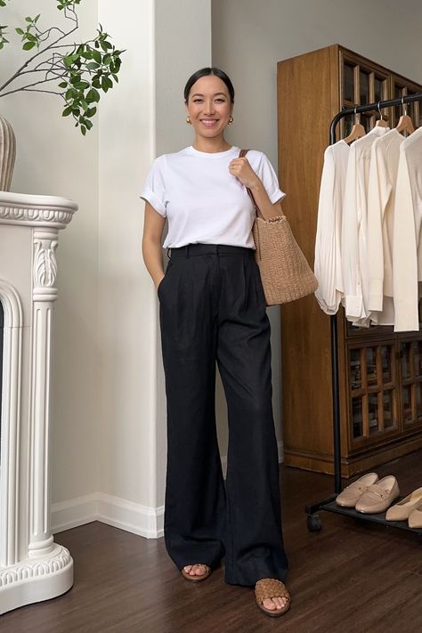 How To Style Linen Pants 5 Ways - LIFE WITH JAZZ Linen Pants Outfit Work, How To Style Linen Pants, Style Linen Pants, Jazz Fashion, Life With Jazz, Colored Pants Outfits, Madonna Vogue, Navy Linen Pants, Pants Outfit Work