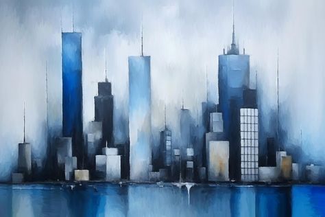 Abstract Cityscape, City Scapes, City Scape, Wall Art Watercolor, Art Watercolor Painting, Painting Wall Decor, Cityscape Painting, City Photography, Office Art