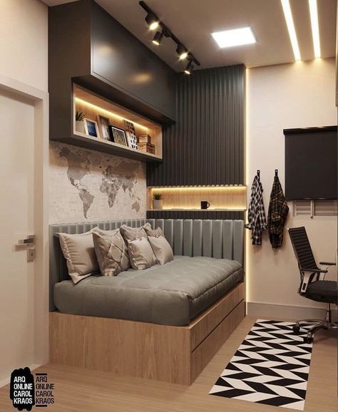 Chill Place, Apartemen Studio, Tiny Bedroom Design, Zen Living, Monochrome Decor, Small Room Design Bedroom, Boy Bedroom Design, Kids Bedroom Designs, Guest Room Office