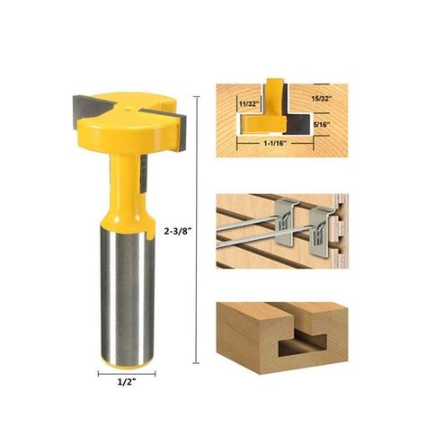 GS Straight T Slot Router Bit 1/2 Inch Shank Carbide Wood Milling Cutter Woodworking Drill Bit Tool >>> Need to know a lot more, click the photo. (This is an affiliate link). Woodworking Router Bits, Woodworking Drill Bits, Woodworking Chisels, Used Woodworking Tools, Woodworking Saws, Wood Crafting Tools, Router Bit Set, Router Woodworking, Router Bit