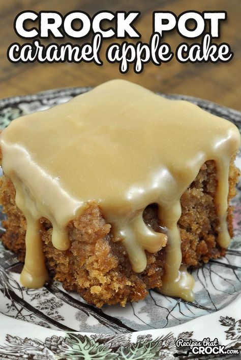 This made from scratch Crock Pot Caramel Apple Cake recipe is surprisingly easy cake to make and is absolutely delicious! Crock Pot Cake Recipes, Crock Pot Cake, Crock Pot Caramel, Caramel Apple Cake Recipe, Crockpot Dessert, Crockpot Cake, Pot Cake, Caramel Apples Homemade, Crockpot Dessert Recipes