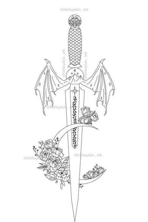 Starsword Crescent City Tattoo, Acotar Dagger Tattoo, Sjm Universe Tattoo, A Court Of Thorns And Roses Tattoo Ideas, Fantasy Dagger Tattoo, Zodiac Academy Tattoo, Rhysand Knee Tattoo, Ramiel Mountain, Sjm Tattoo Ideas