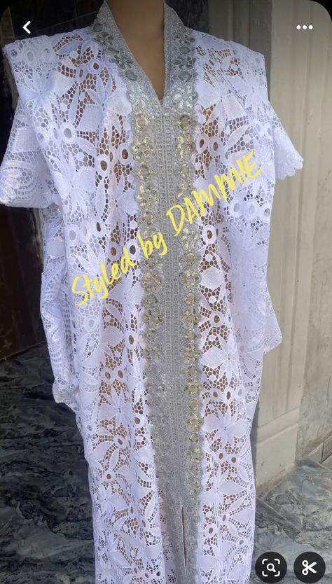 Ashape Lace Gown Style, Bubu Styles Lace, Latest Style For White Lace Gown, White Cord Lace Gown Styles, Bubu Gown Lace Styles, Classy Bubu Gown Styles Latest, Bubu Styles For Lace, White Cord Lace Styles, White Lace Bubu Gown Styles Nigerian