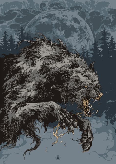 Acerca Ivan Belikov, Arte Peculiar, Werewolf Art, Dire Wolf, Wow Art, Wolf Art, 판타지 아트, Dark Souls, Creature Design