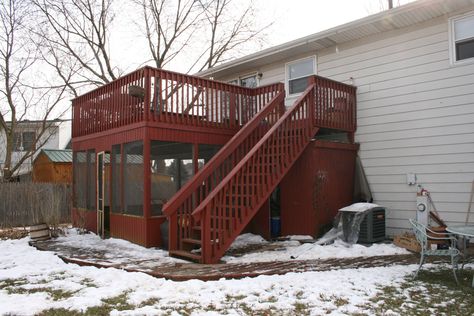 Raised Ranch Deck, Ranch Decorating Ideas, Fieldstone House, Pictures Of Decks, Raised Ranch Remodel, New Home Decorating Ideas, Wall Removal, Raised Ranch, Deck Pictures